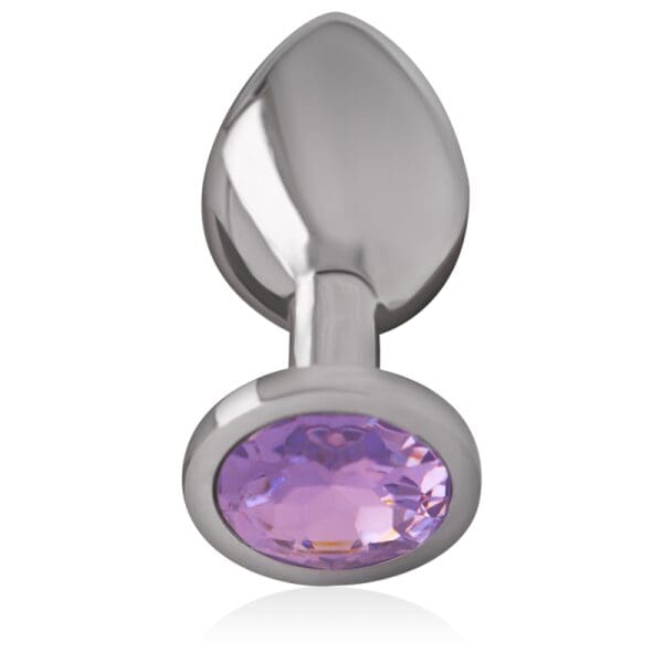 INTENSE - ALUMINUM METAL ANAL PLUG WITH VIOLET CRYSTAL SIZE L 3
